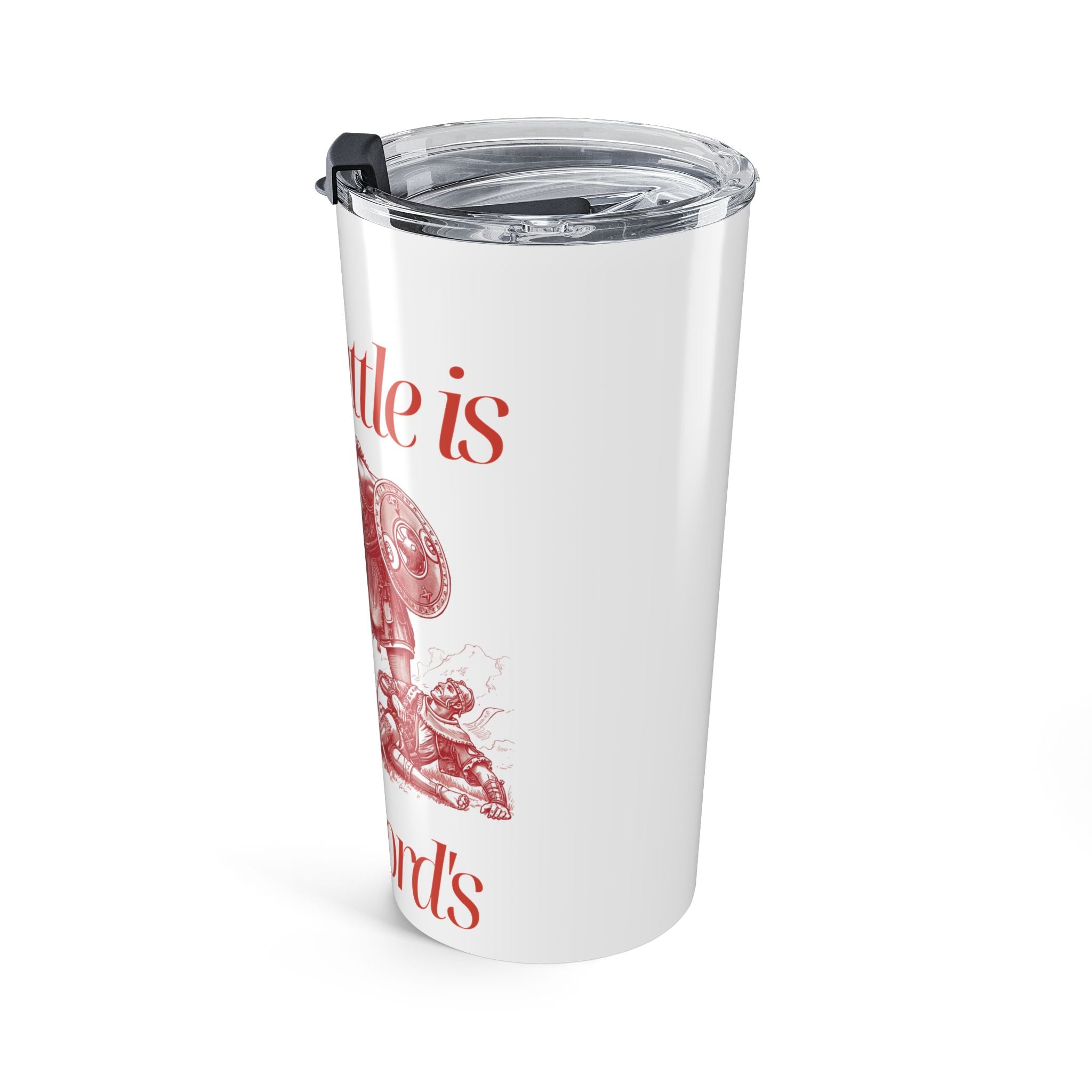20oz Warrior Tumbler — "The Battle is the Lord's" Inspirational Travel Cup