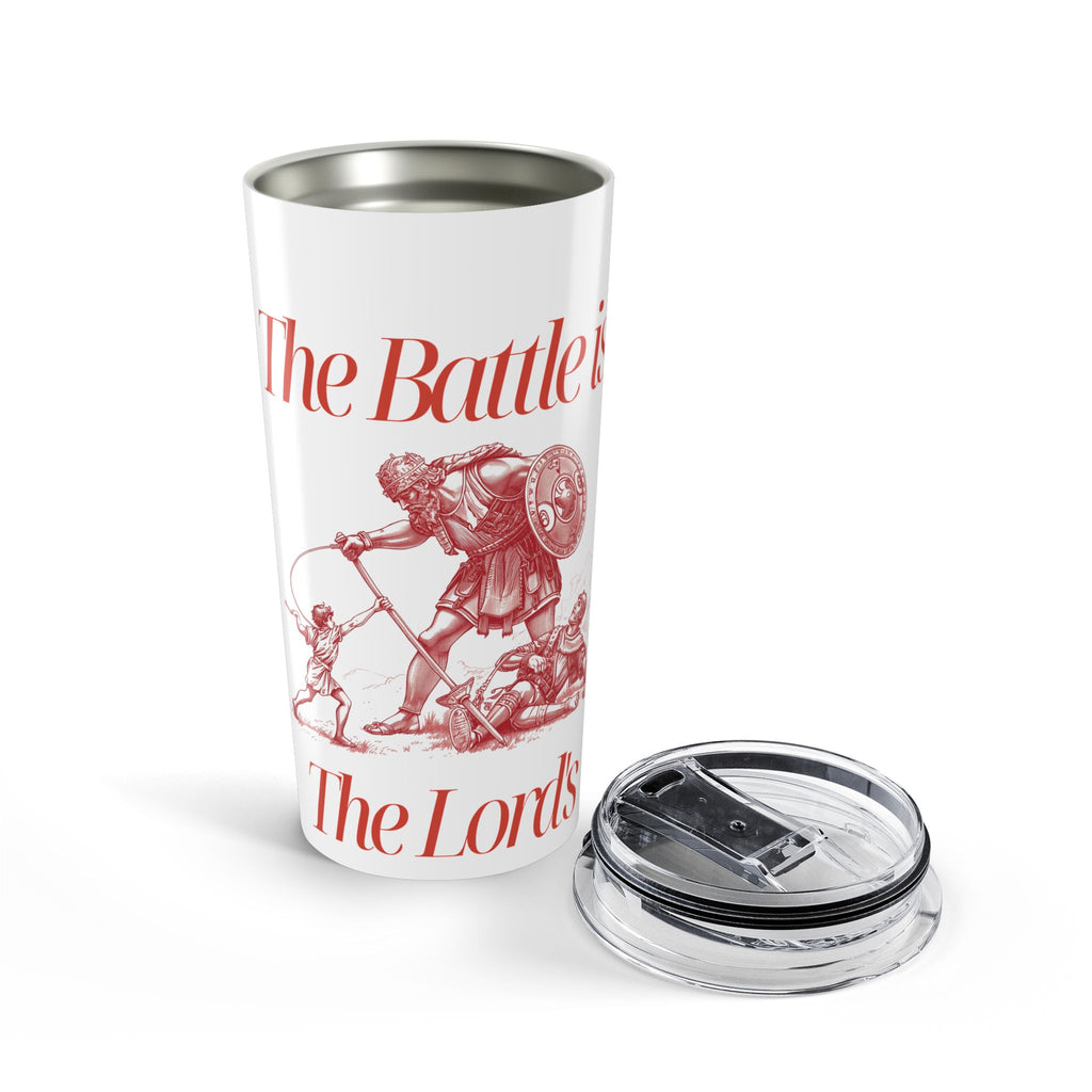 20oz Warrior Tumbler — "The Battle is the Lord's" Inspirational Travel Cup